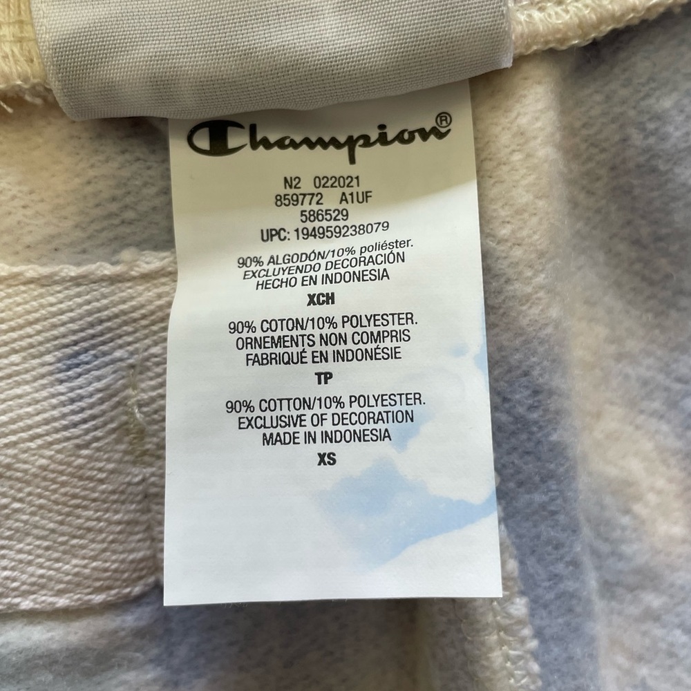 Champion Tie-Dye Athletic Shorts in Cream, Blue & Coral - Picture 9 of 11